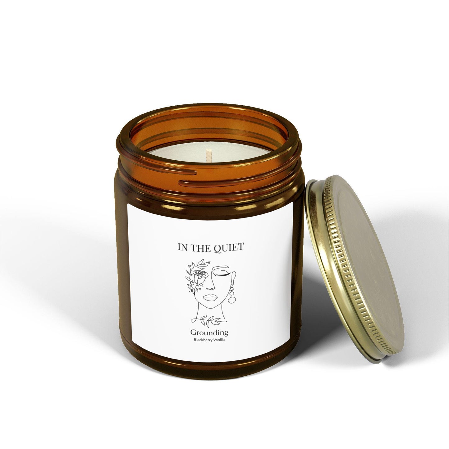 Grounding Candle | Blackberry Vanilla | Coconut Apricot Soy Wax Jar | Luxury Amber Jar | In The Quiet Collection