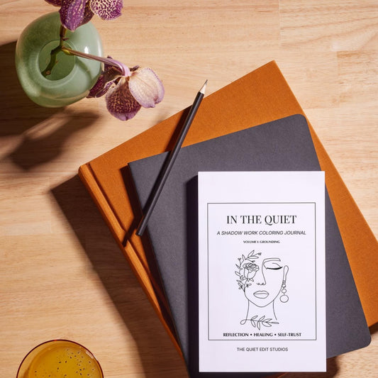 In the Quiet I : Grounding - A Shadow Work Coloring Journal | Minimalist Adult Coloring Book for Self-Reflection