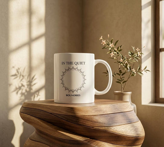 In the Quiet Mug - Boundaries Coffee Mug | Mindful Gift for Self-Reflecting Calm Mornings