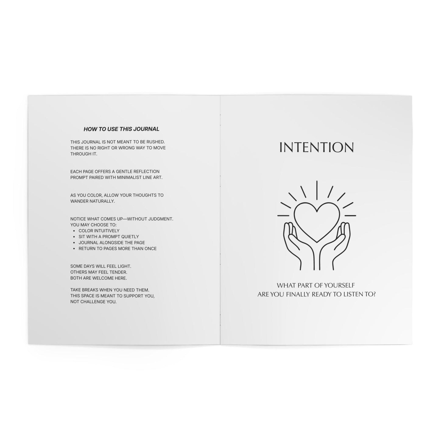 In the Quiet I : Grounding - A Shadow Work Coloring Journal | Minimalist Adult Coloring Book for Self-Reflection