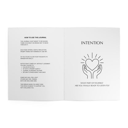 In the Quiet I : Grounding - A Shadow Work Coloring Journal | Minimalist Adult Coloring Book for Self-Reflection