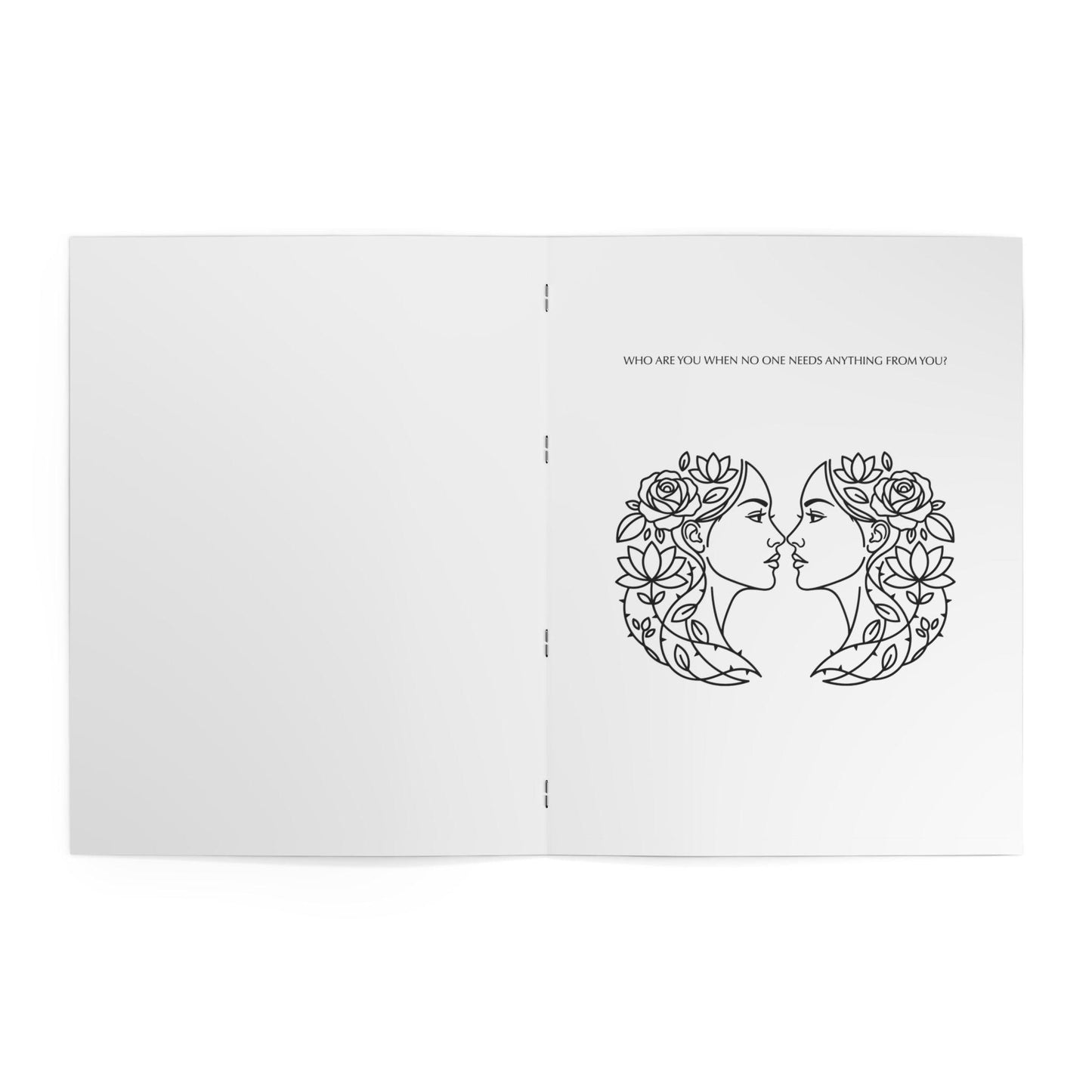 In the Quiet I : Grounding - A Shadow Work Coloring Journal | Minimalist Adult Coloring Book for Self-Reflection