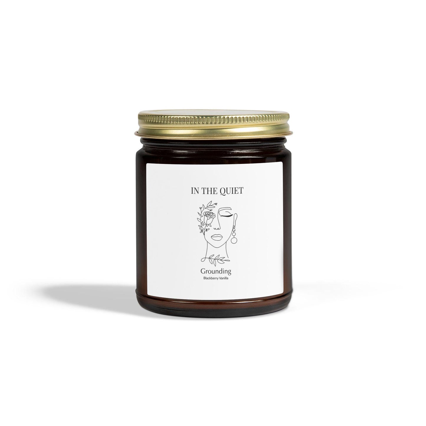 Grounding Candle | Blackberry Vanilla | Coconut Apricot Soy Wax Jar | Luxury Amber Jar | In The Quiet Collection