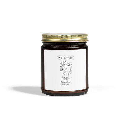 Grounding Candle | Blackberry Vanilla | Coconut Apricot Soy Wax Jar | Luxury Amber Jar | In The Quiet Collection